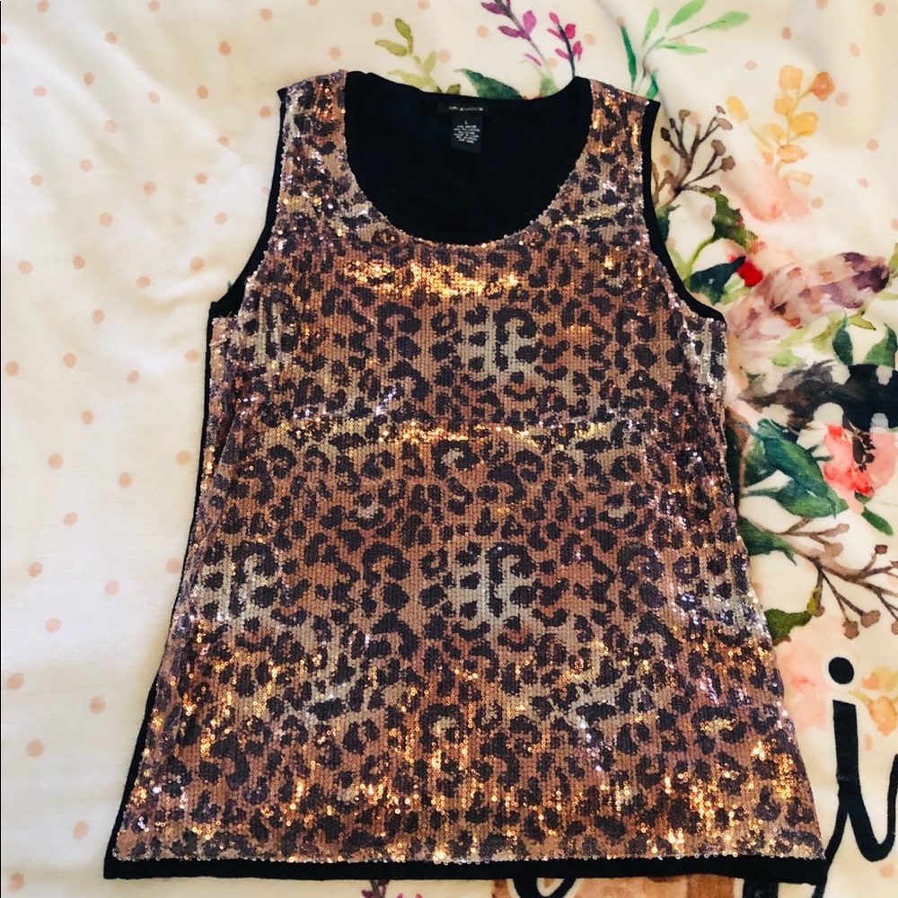 89th & Madison Sequin Sleeveless Top